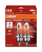 OSRAM H4 12V 60/55W PX26d NIGHT BREAKER® SILVER +100%